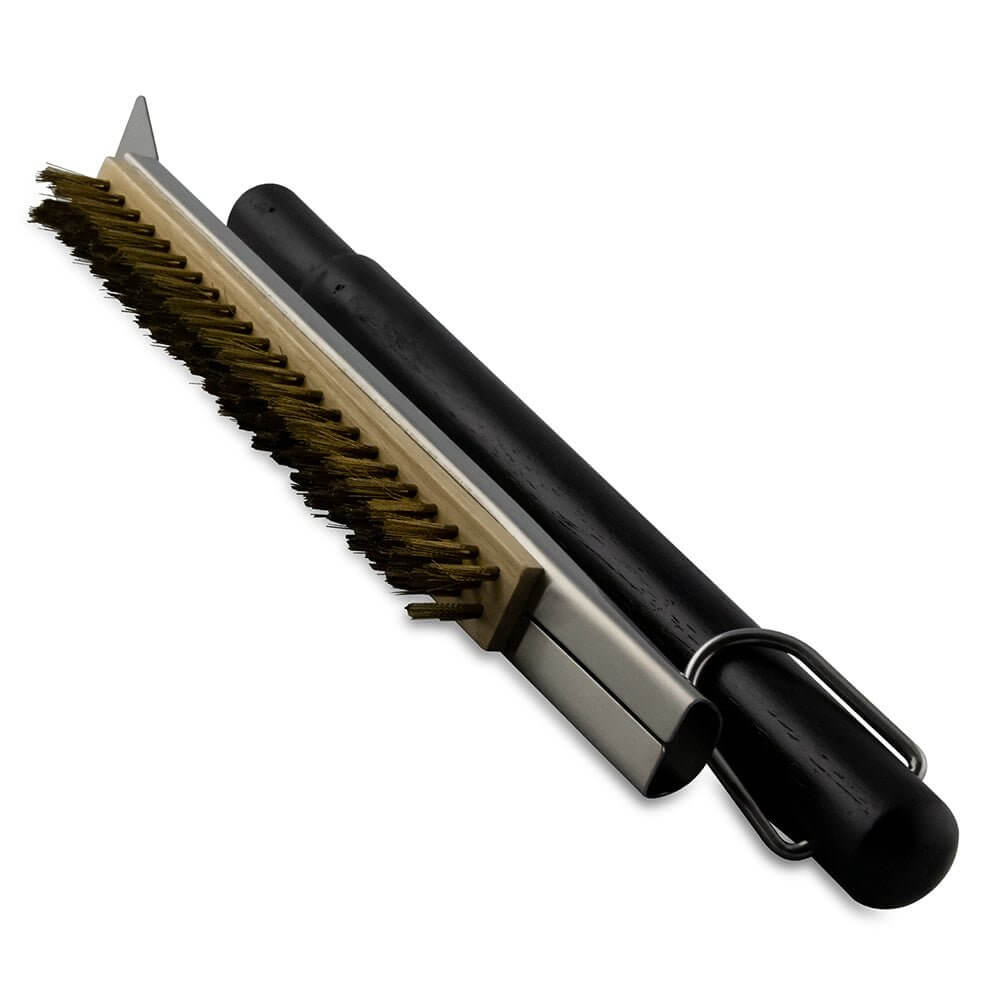 Wire Bristle Brush With Stainless Scraper
